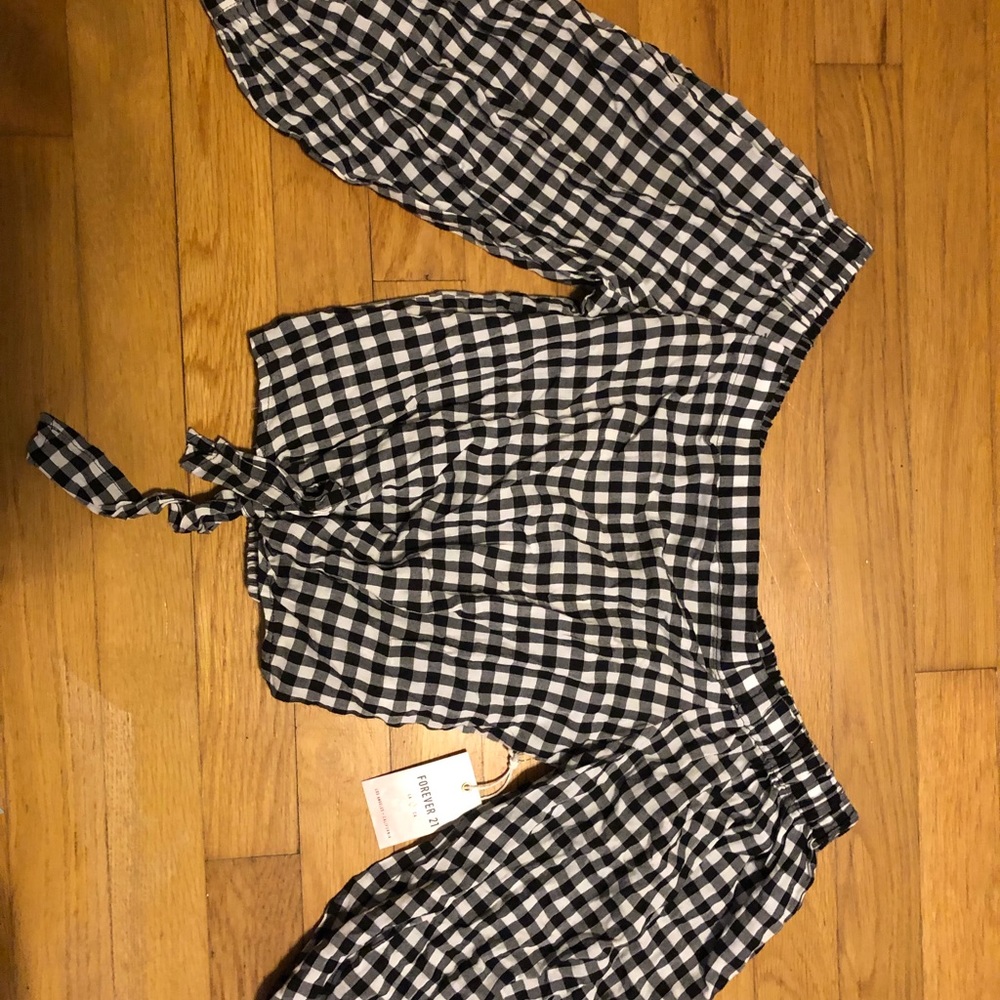 Forever 21 black and white off the shoulder top